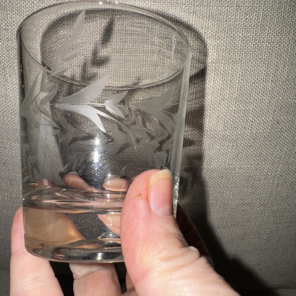 Vintage Set Of 6 Etched Lo Ball /whiskey Glasses OLA000 - Picture 6 of 9
